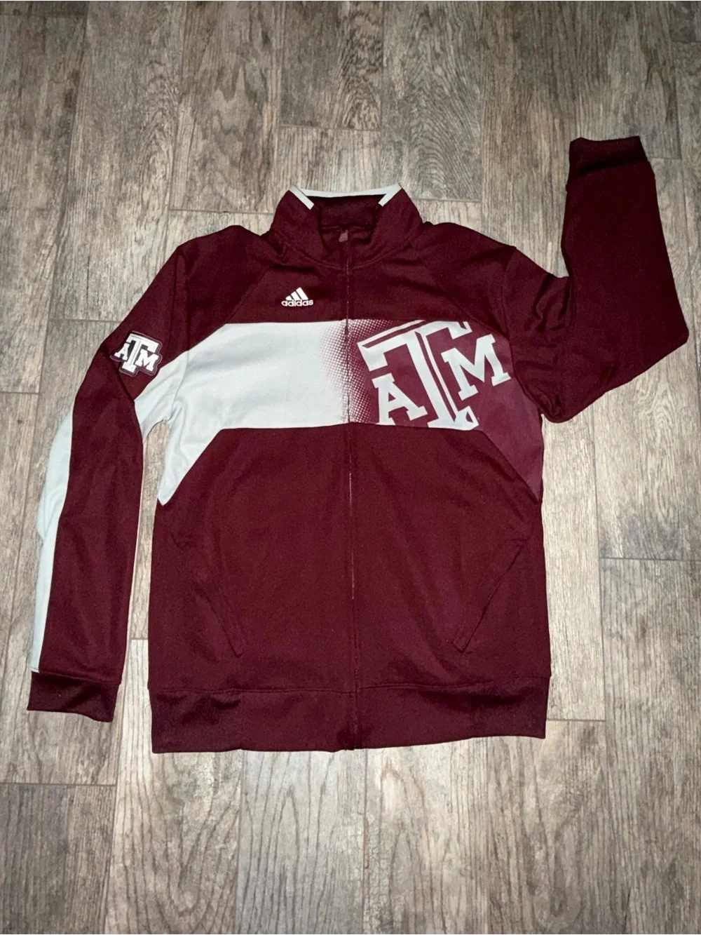 adidas Texas A&M Maroon and White Performance Jacket